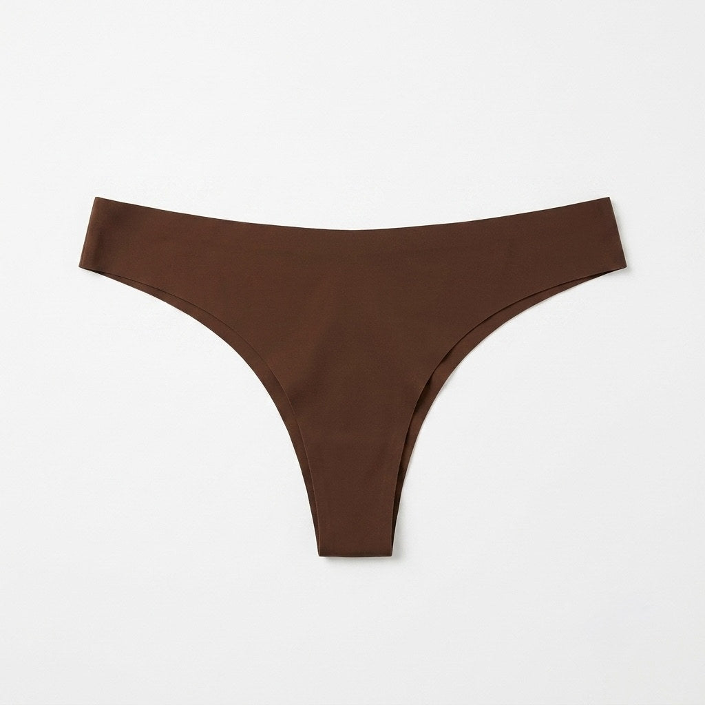 Panty invisible sin costuras color chocolate con corte láser — Aurora Femme